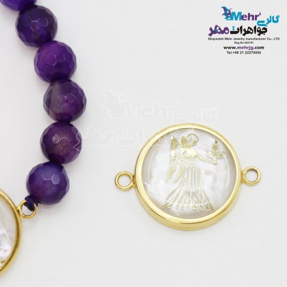 دستبند طلا و سنگ - ماه تولد شهریور-SB0352